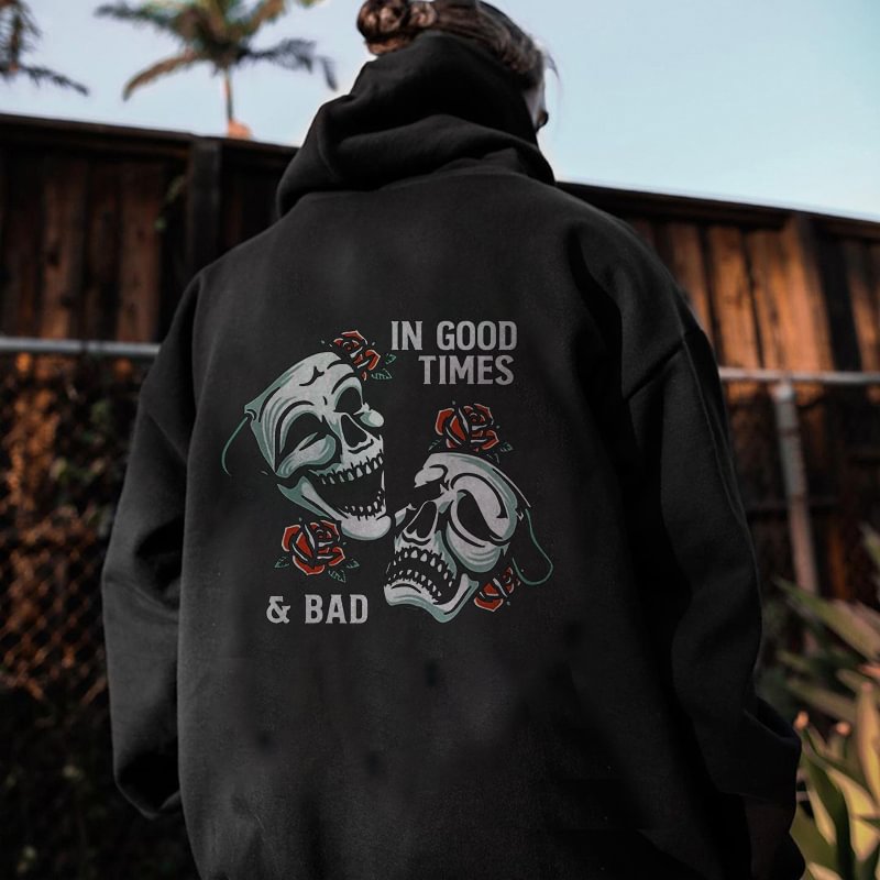 In Good Times & Bad Printed Men's Hoodie -  