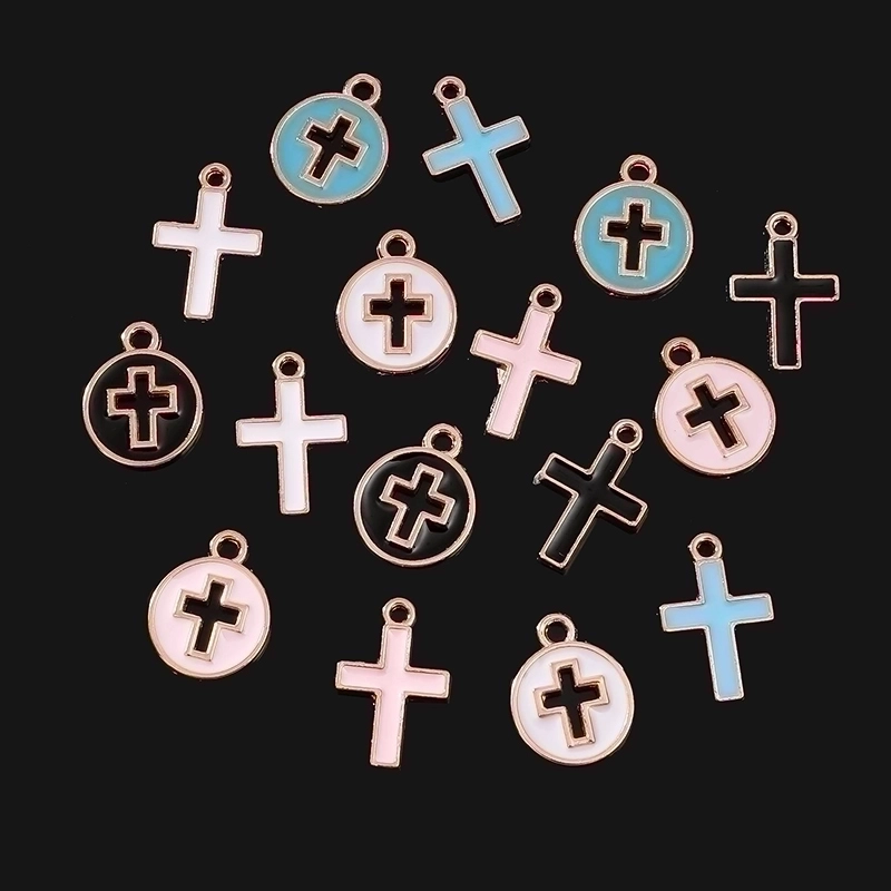 10 Pcs/Package 16.6*19.9Mm 21.5*15.9Mm Aluminum-Magnesium Alloy Kc Gold Cross Jewelry Accessories Pendant
