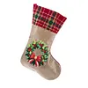 DIY Diamond Painting Christmas Stockings Hanging Ornaments Large Capacity Xmas Socks Pendant Wear Resist Candy Gift Storage Bags for Family Christmas Holiday Party Decoration (Christmas wreath)