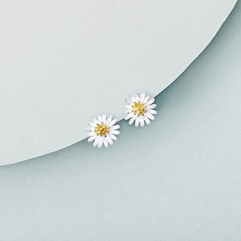 1 Pair Sterling Silver Flower Ear Studs