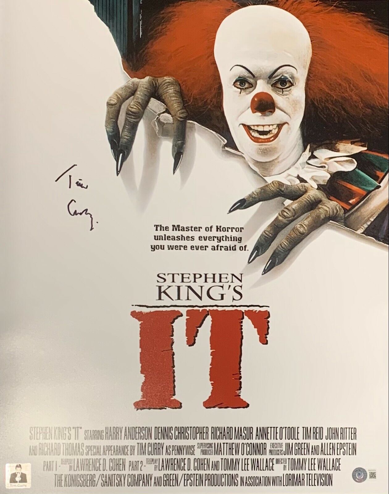 Tim Curry autographed signed 16x20 Photo Poster painting IT The Movie Beckett COA Pennywise