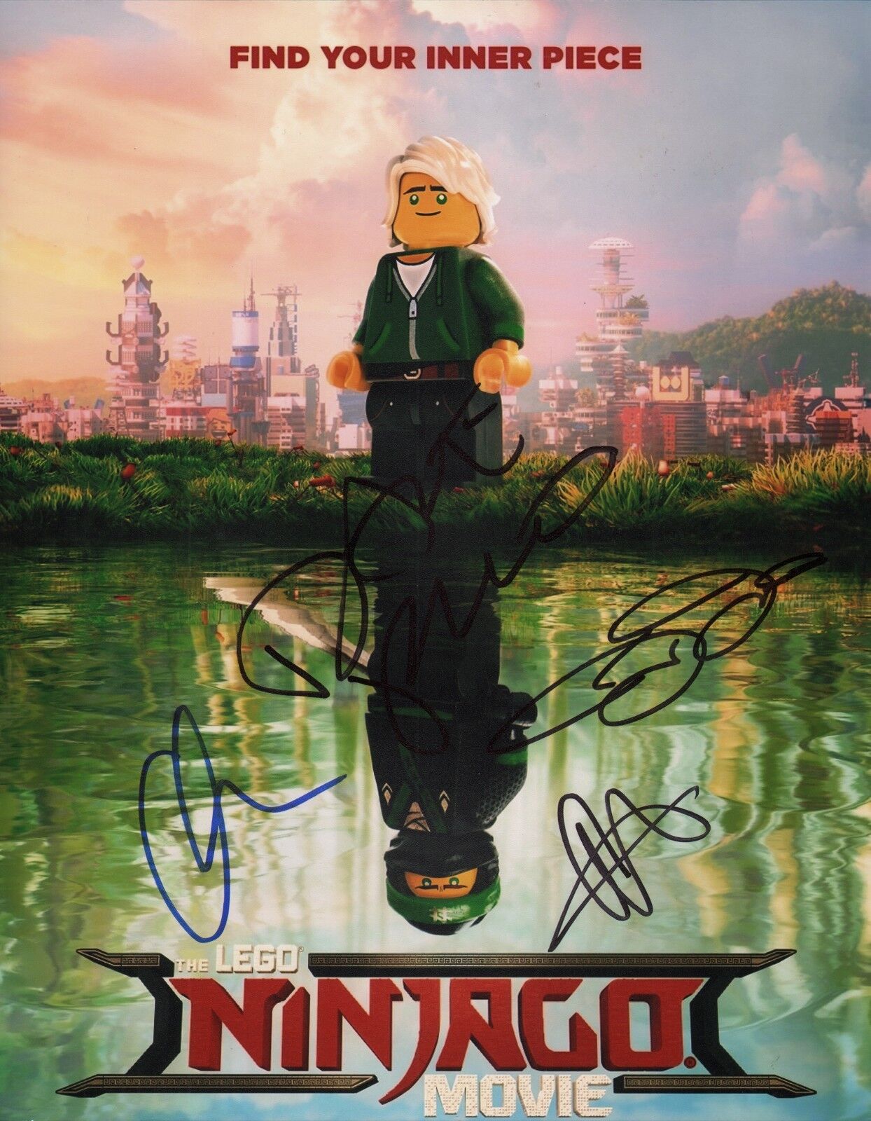 ~~ LEGO NINJAGO MOVIE Cast x4 Authentic Hand-Signed Dave Franco