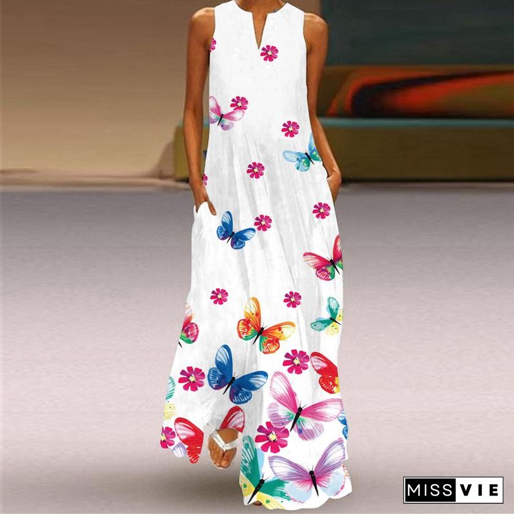 Sleeveless Butterfly Women Dress