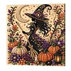 Halloween DIY Pearl Painting Kit Canvas Bead Art with Frame 30x30cm