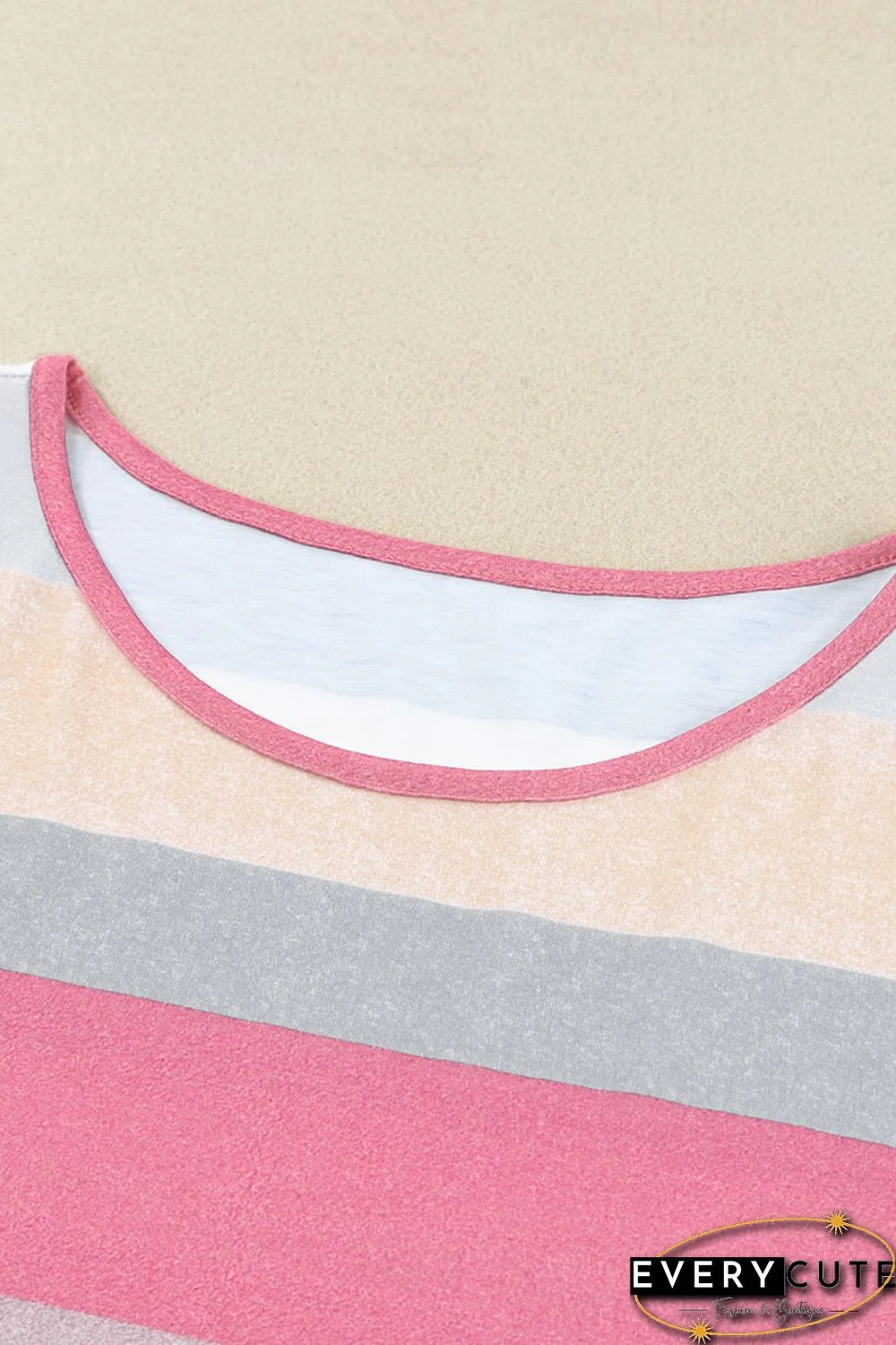 Multicolor Striped Pocket T Shirt Dress