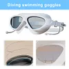 Big Frame Anti-Fog Swim Glasses Adjustable Wide View Swim Goggles for Swimmers