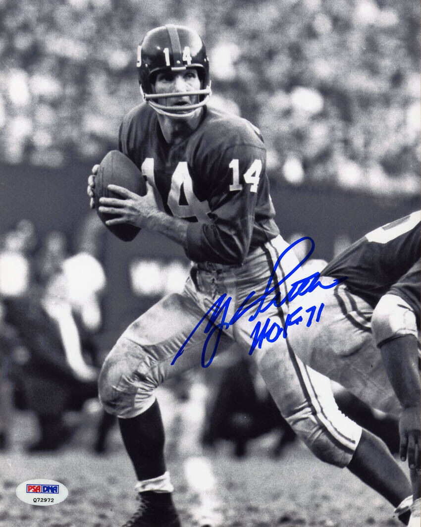 YA Y.A. Tittle SIGNED 8x10 Photo Poster painting HOF 71 New York Giants PSA/DNA AUTOGRAPHED 9ers