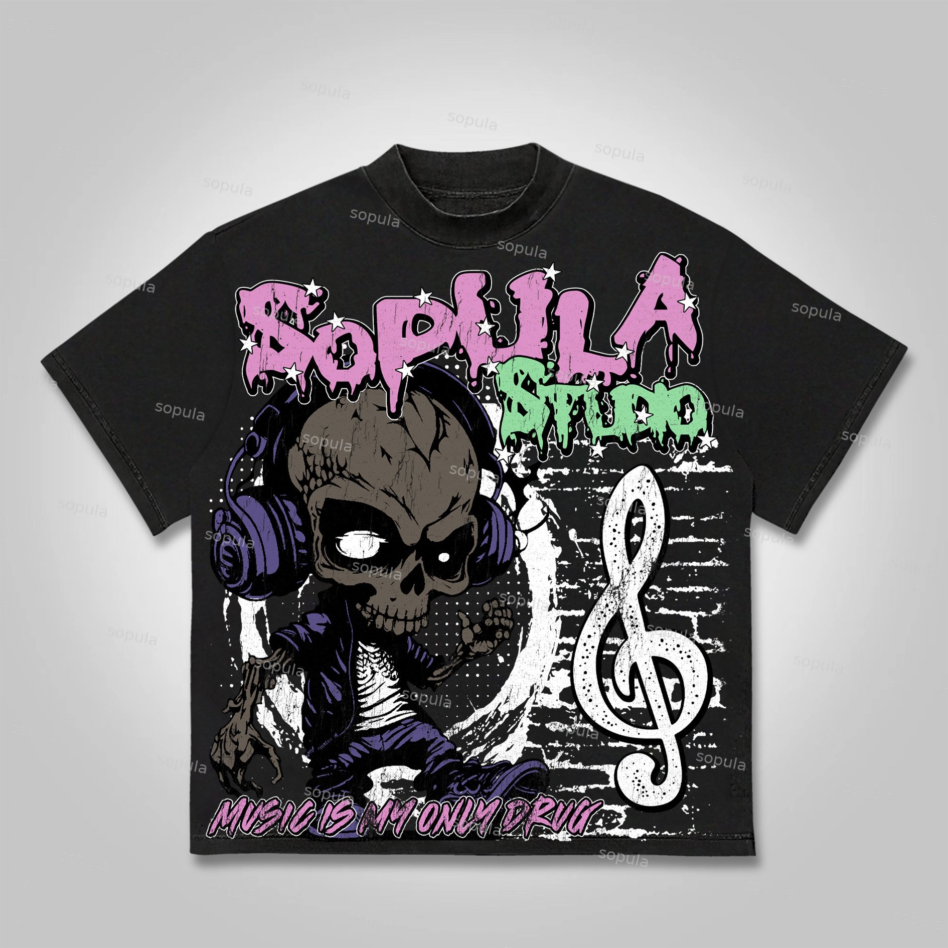 Sopula Music Is My Only Drug Cotton T-shirt