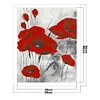 40*50cm - Fleur Rouge - 11CT Point de Croix Estampillé