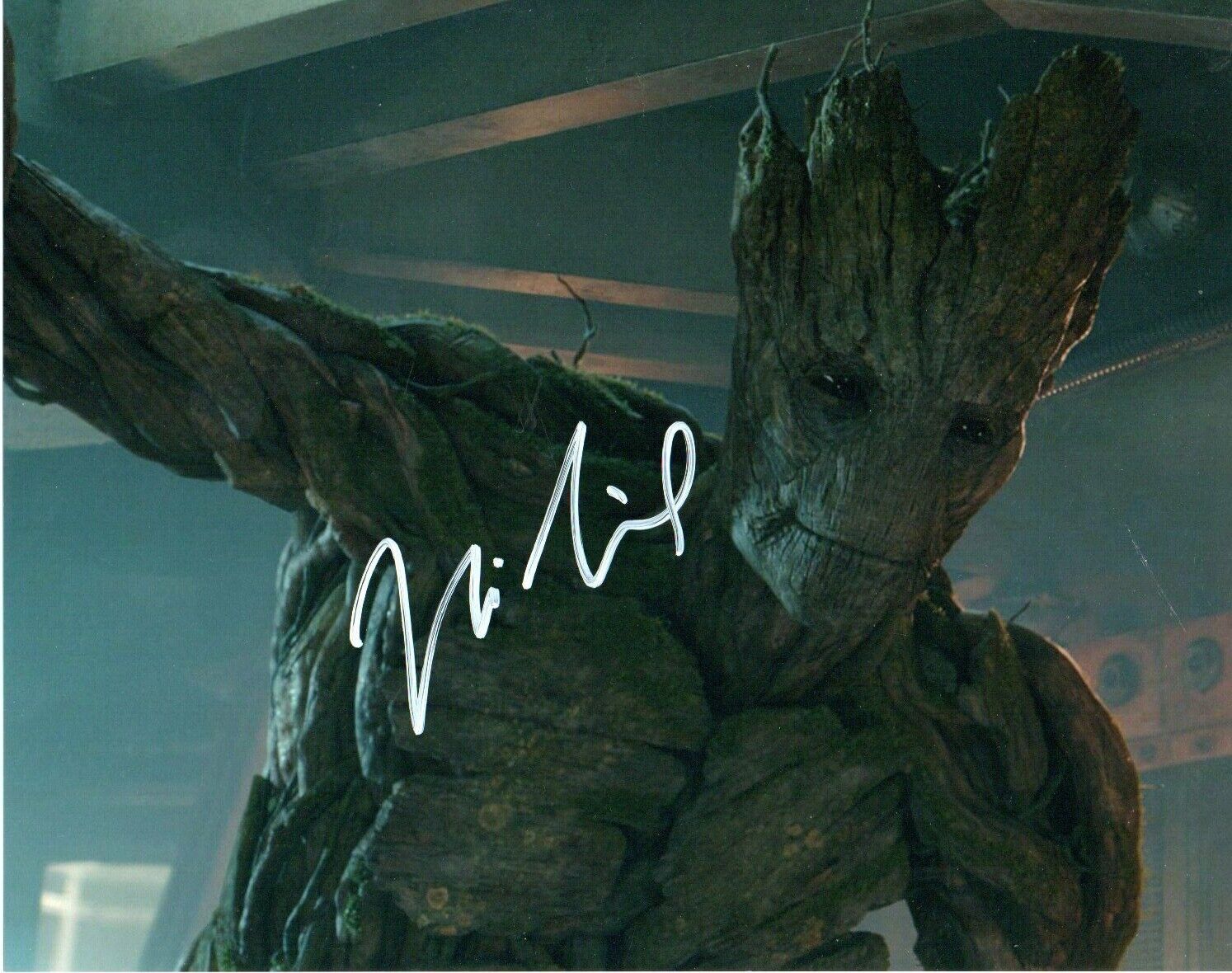 VIN DIESEL SIGNED 10x8 Photo Poster painting GUARDIANS OF THE GALAXY AUTOGRAPH