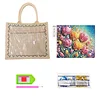 DIY Diamond Painting Flowers Linen Waterproof Handbag Shopping Storage Bag Totes Kit