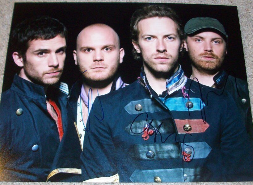 COLDPLAY SIGNED AUTOGRAPH 11x14 Photo Poster painting CHRIS MARTIN +2 w/PROOF