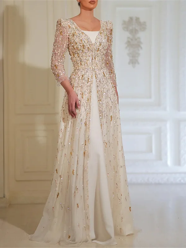 Round Neck Mesh Sequin Solid Color Maxi Dress Round Neck Mesh Sequin Solid Color Maxi Dress