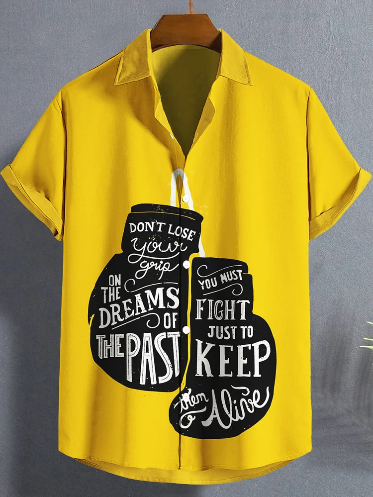 Men's You Just Fight Just To Keep Them Alive Boxing Gloves Art Print Casual Shirt