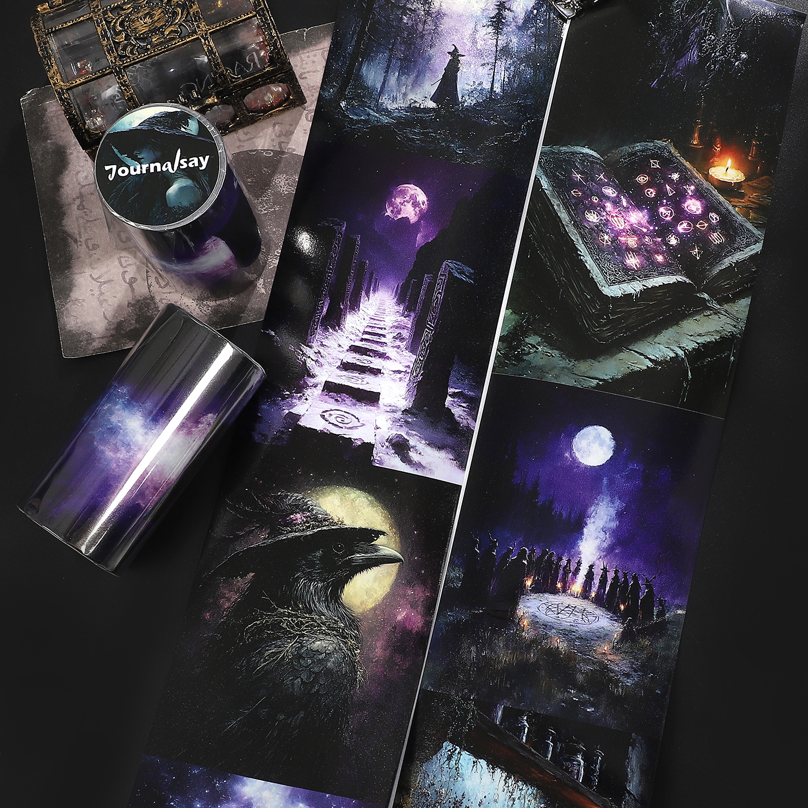 와시 테이프 - 80mm*204cm 빈티지 다크 고딕 마법 소품