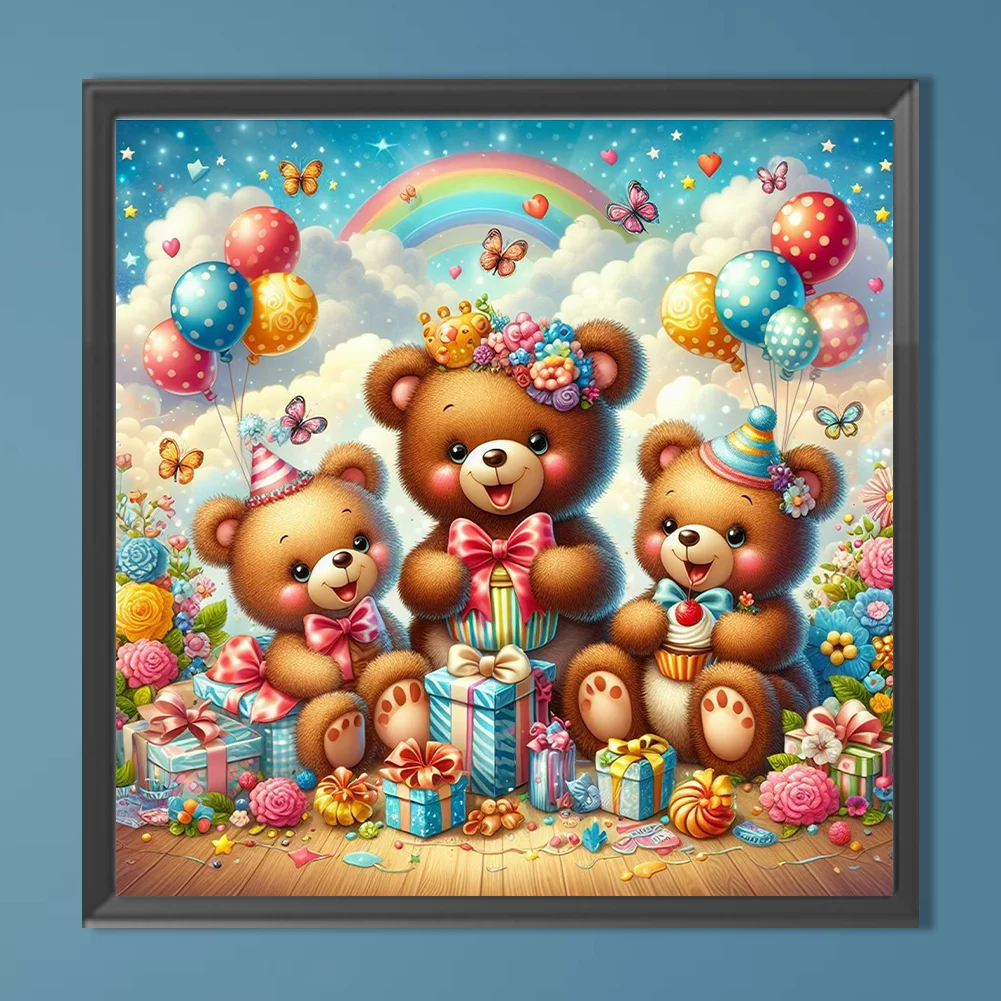 Diamond Painting - Full Round Drill - Gift Bear(Canvas|40*40cm)