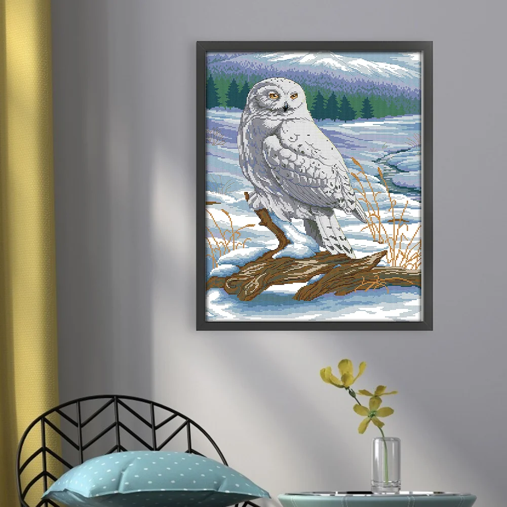 DIY Stamped Cross Stitch 14CT Full Embroidery 41*54cm - Snow Sculpture