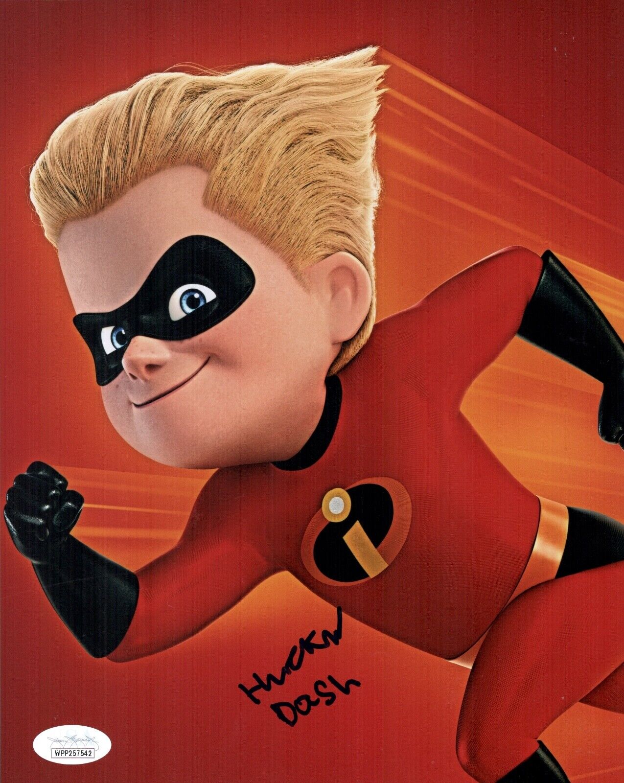 HUCK MILNER Signed INCREDIBLES 2 Dash 8x10 Photo Poster painting In Person Autograph JSA COA