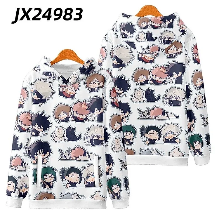 Anime Jujutsu Kaisen 3D Print Zip Up Women/Men Hoodie Sweatshirt Cartoon Satoru Gojo Itadori Yuji Cosplay Zipper Hooded Jacket