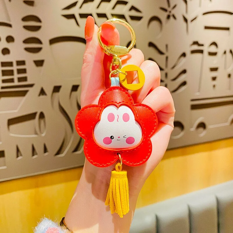 Leather Fruit Rabbit Cartoon Creative Car Keychain Cute Bag Pendant