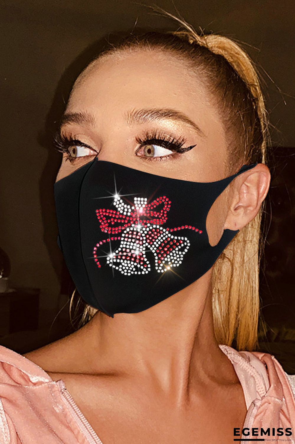 Black Casual Street Patchwork Hot Drill Mask | EGEMISS