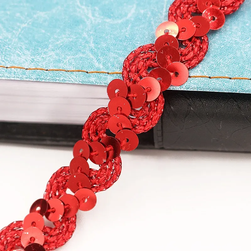 5Meters 1.5cm Loose Round Flat Sequins Laser Giltter Paillettes Sequins for Crafts Sewing on Cloth Accessory Sequin Trim