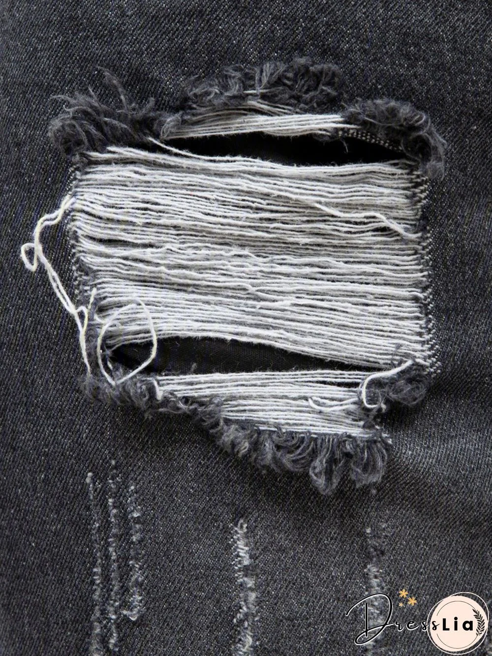 Blue Denim Plain Casual Pants