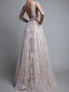 Embroidered Deep V-Neck Wedding Maxi Dress
