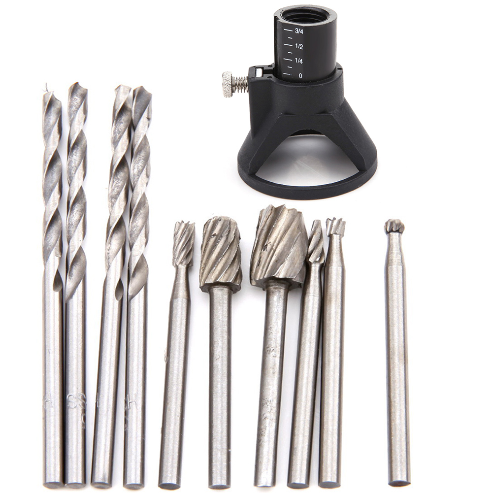 

11pcs Horn Cover Holder +Milling Cutter +Straight Shank HSS Twist Drill Set, 501 Original