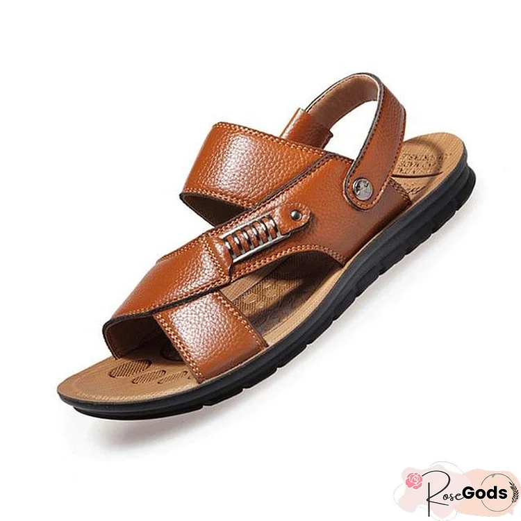 Men Genuine Leather Roman Sandals Male Casual Shoes Flip Flops Fashion Outdoor Slippers Shoes