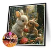 Lapin De P&acirc;ques-Perceuse Ronde Peinture Diamant-40*40Cm