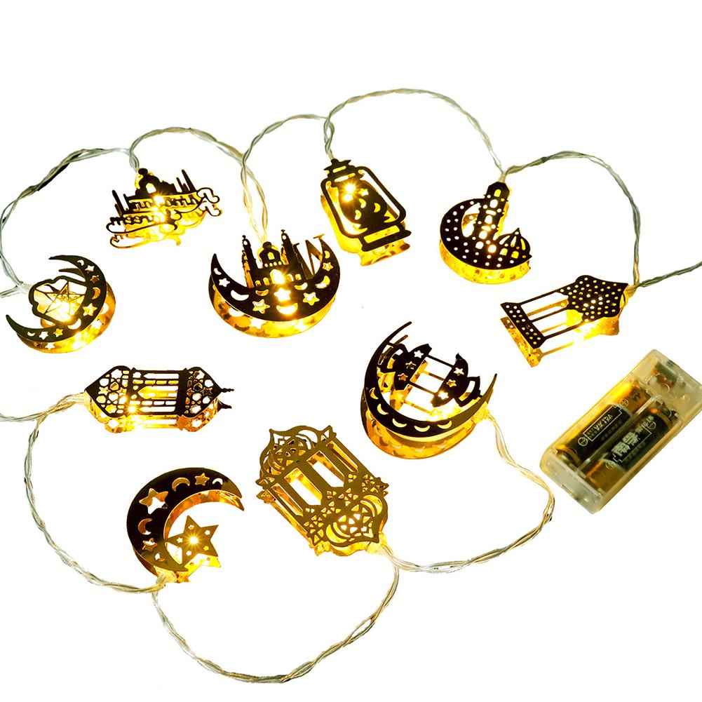 

LED String Lights Metal Gold Moon Star Mosque​ Pendant Lamps Ramadan Decor, 501 Original