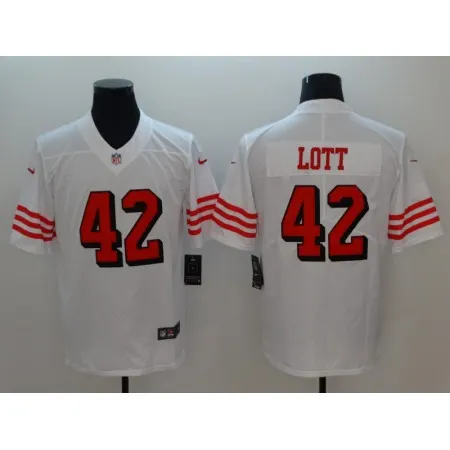 Men's San Francisco 49ers #42 Ronnie Lott  White Color Rush Vapor Untouchable Limited Stitched NFL Jersey