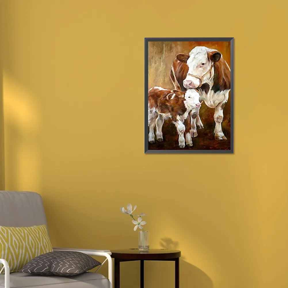 Partial AB Diamond Painting - Full Square Drill - Cow(Canvas|35*45cm)