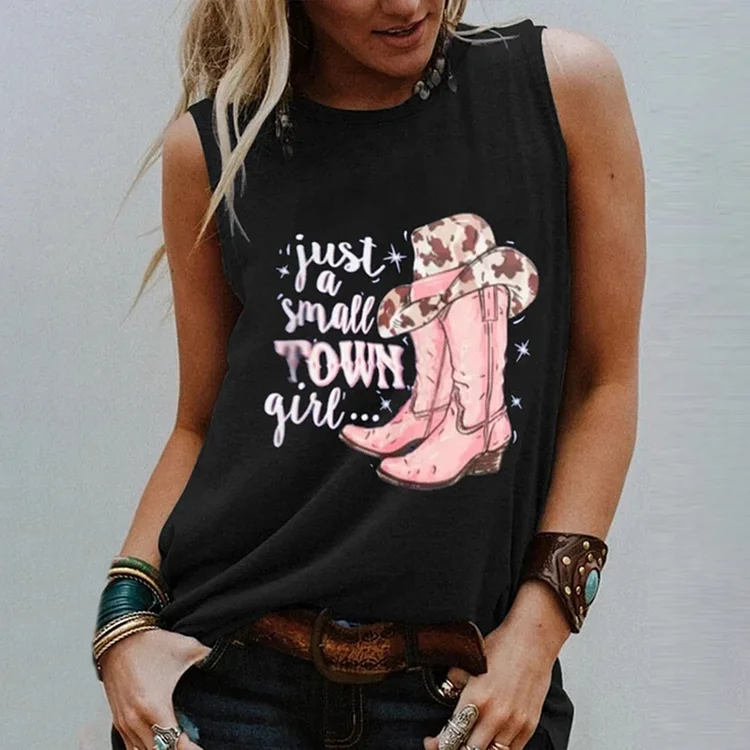 Retro Western Just A Small Town Girl Tank Top