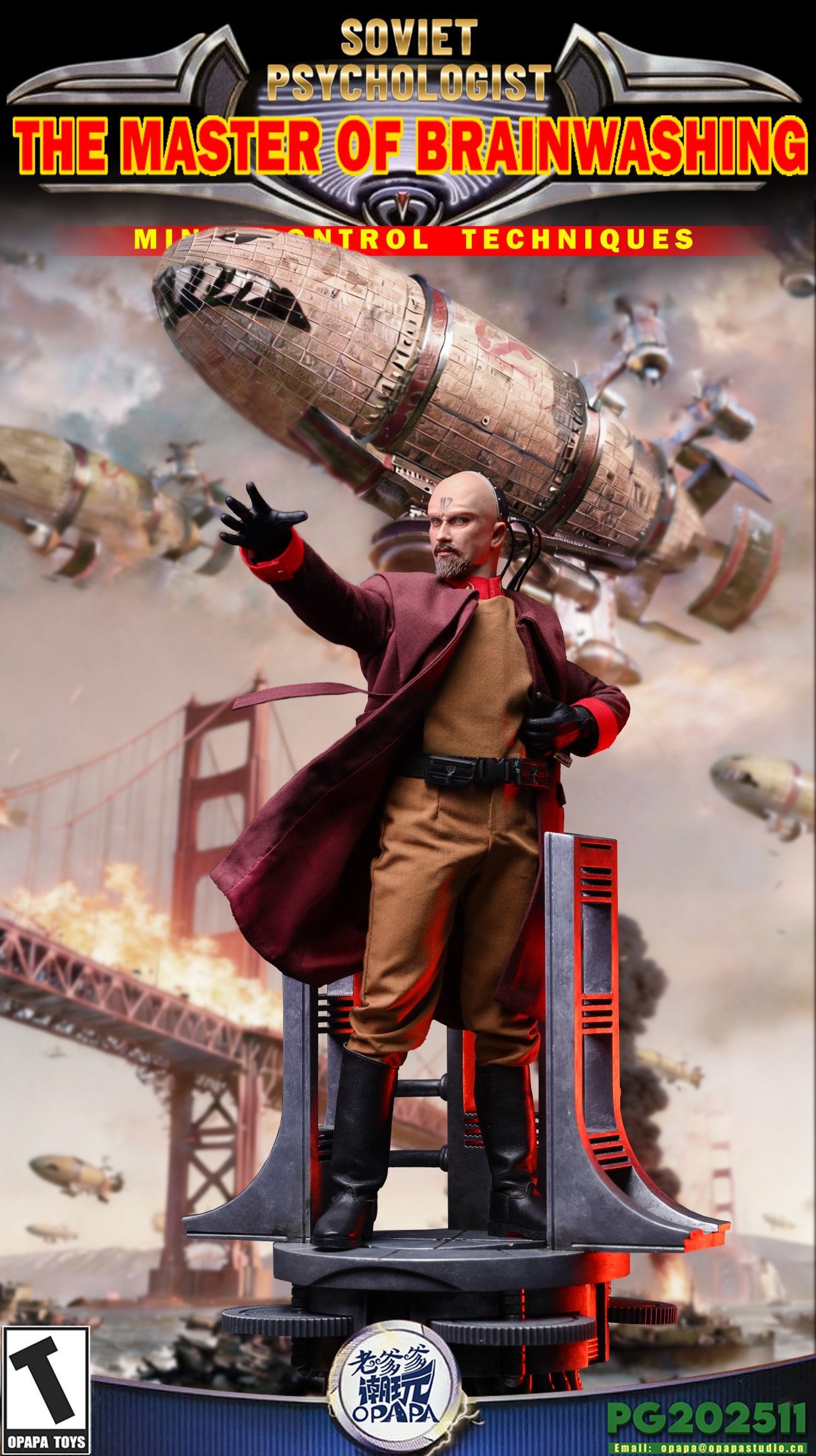 OPAPA TOYS 유리-A 소비에트 심리학자 피규어 & 유리(심리학자) 항공기 비클(라이트업 기능 포함)