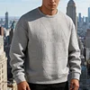 Men's Crew Neck Long-sleeved Sweatshirt, Casual Wear, Solid Color Pullover, Men's Tops for Spring, Autumn and Winter.