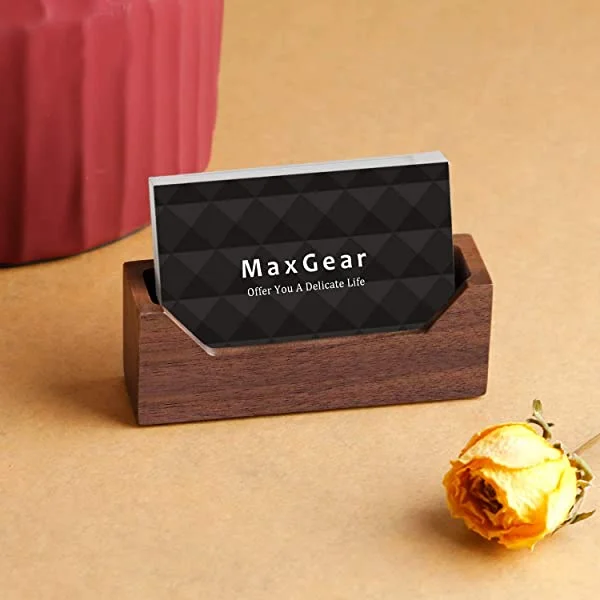 MaxGear Wood Business Card Holder for Desk Business Card Holder Stand  Wooden Business Card Display H…See more MaxGear Wood Business Card Holder  for