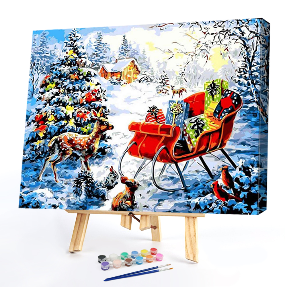 

40*50CM Paint By Numbers-Elk in Snow, 501 Original