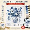 (PDF Pattern)Tulip Vase Still Life 11CT PDF Cross Stitch Pattern Instant Digital Download Counted Printable 17.72x17.72inch tapestrymarket