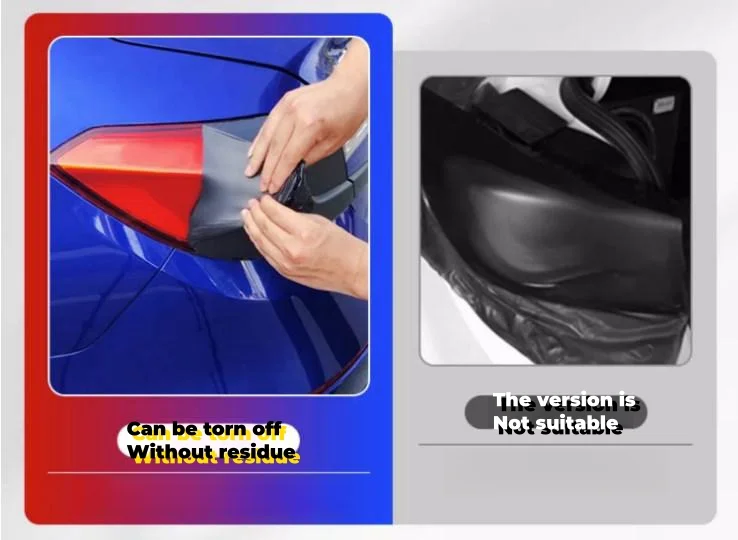 Highly transparent frosted removable color-changing film for car lights