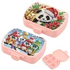 2Pcs 5d bricolage thème animal diamant peinture boîte de médecine cas strass (panda)