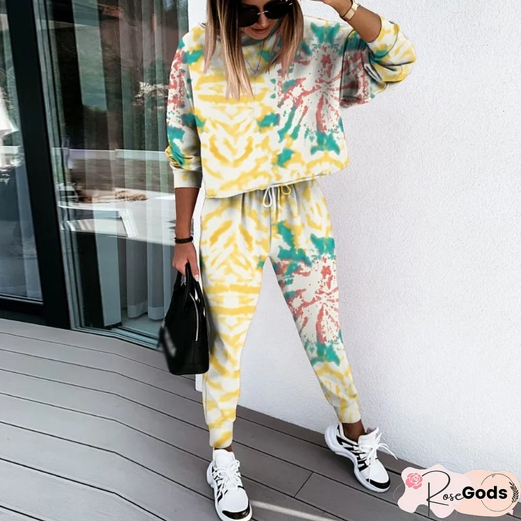 New Women High Street Tracksuit Set Fashion O Neck Pullover + Drawstring Sweatpants Outfits Autumn Casual Long Sleeve 2 Piece Set