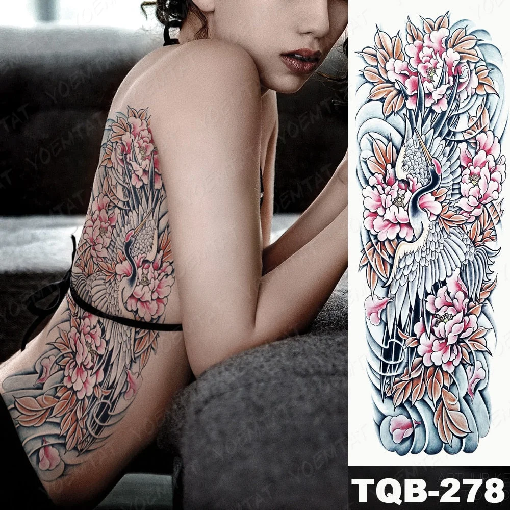 Large Full Arm Sleeve Tattoo Indian Forest Leopard Waterproof Temporary Tatoo Sticker Wild Tribe Men Women Body Art Tatto
