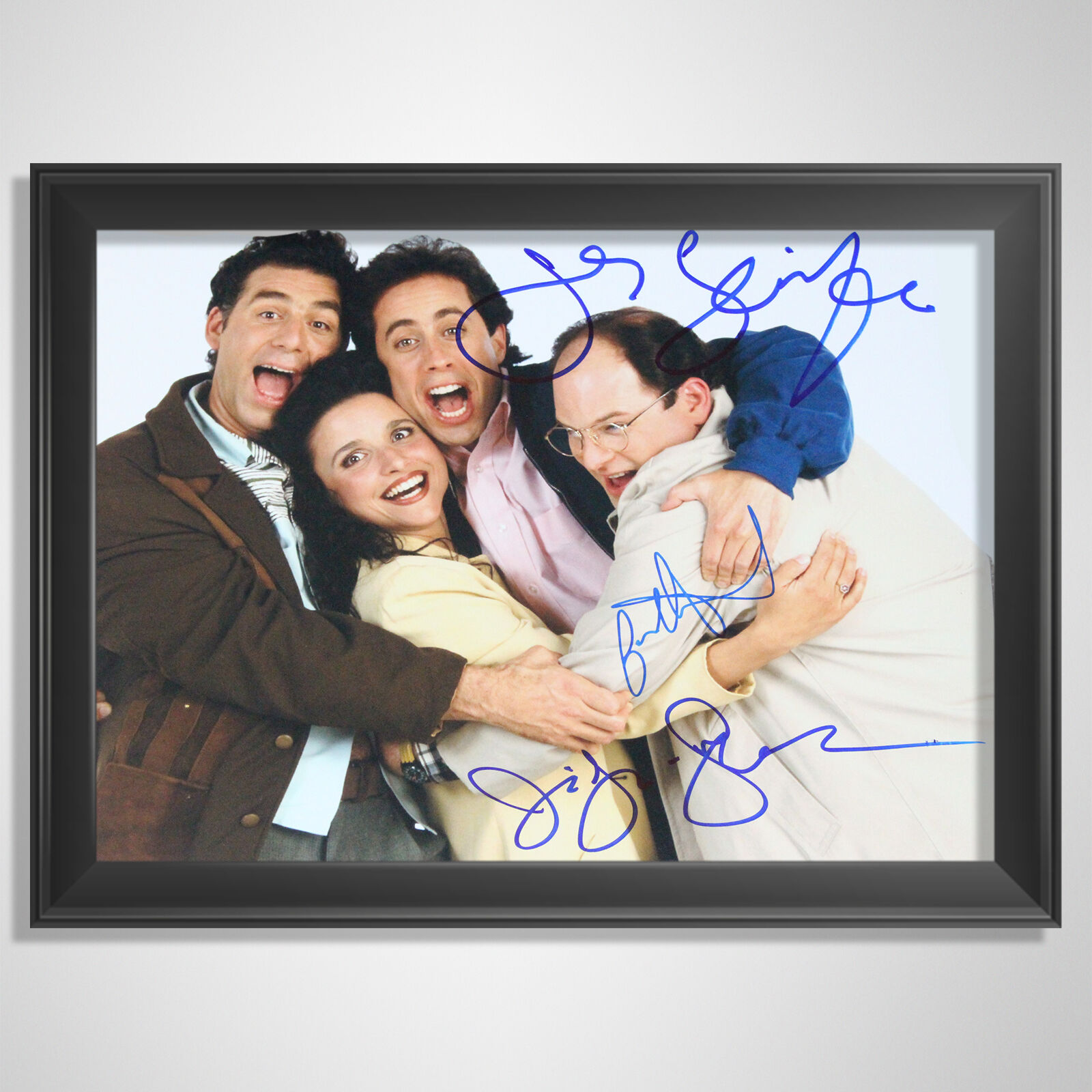 SEINFELD CAST SIGNED 11x14 Photo Poster painting COA JERRY JASON ALEXANDER JULIA LOUIS-DREYFUS 1