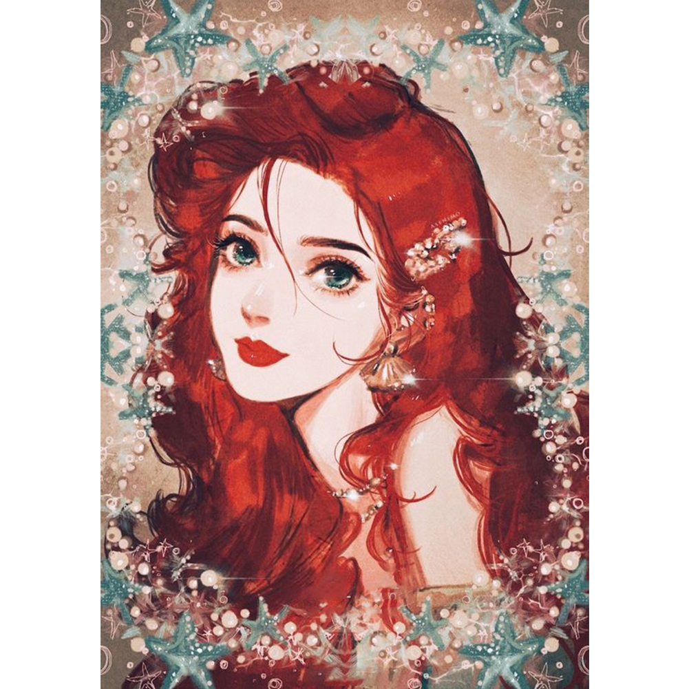 

Fish Princess - 11CT Stamped Cross Stitch - 40*56CM, 501 Original