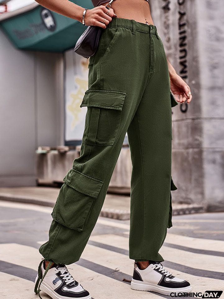 Elastic Waist Cargo Jeans