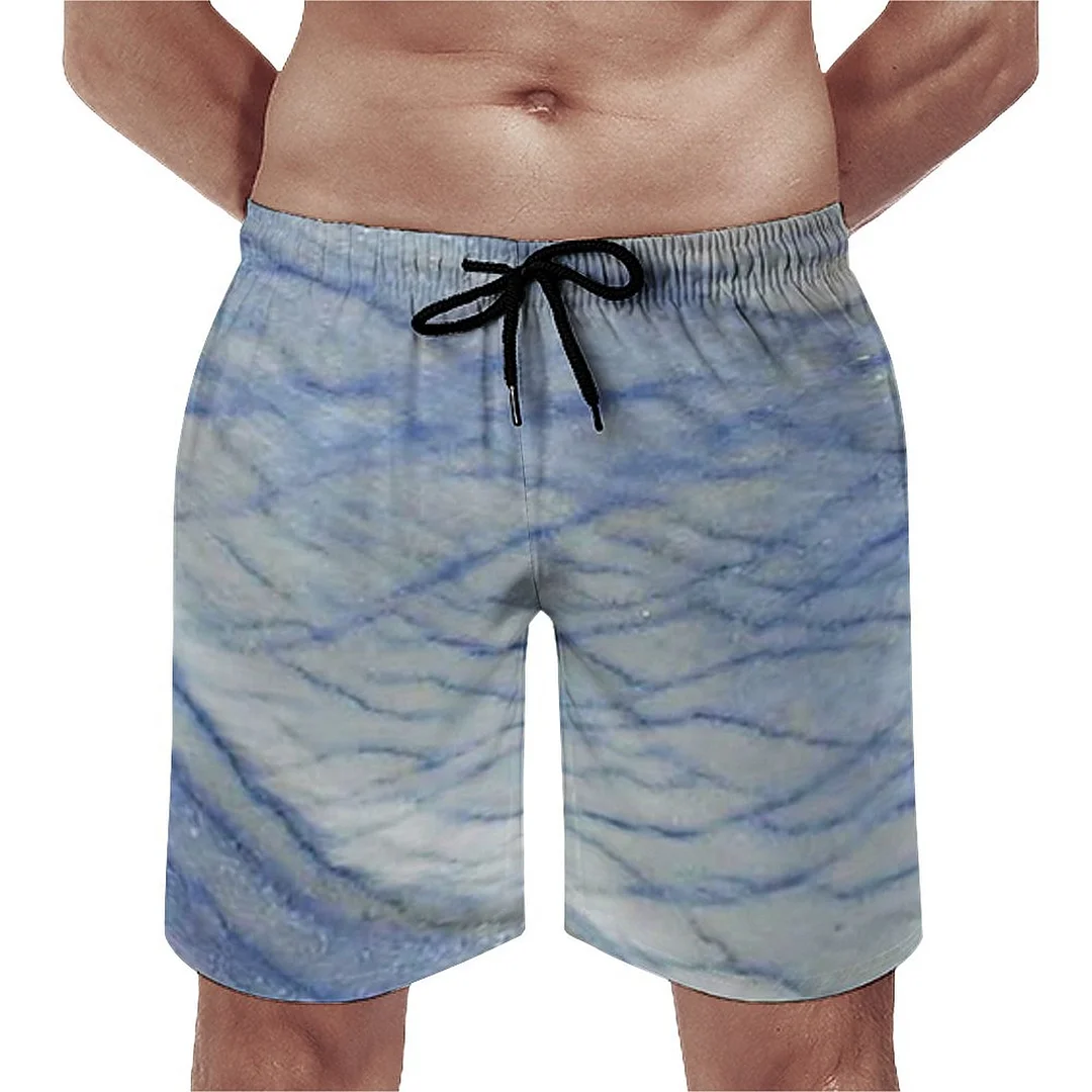 Azul Macaubas Marble Men's Swim Trunks Summer Board Shorts Quick Dry Beach Short with Pockets