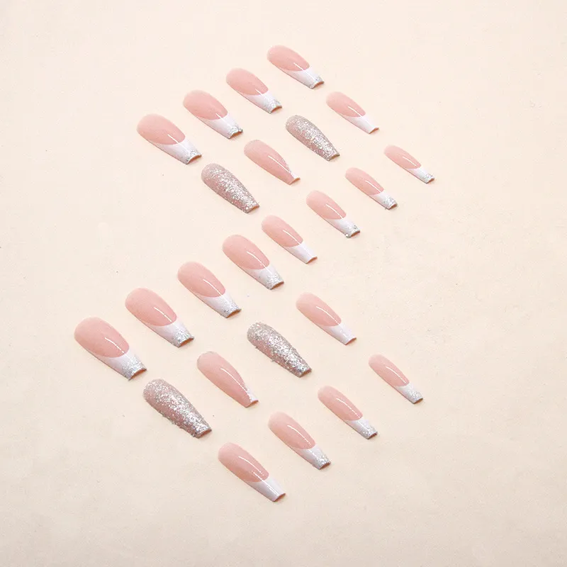 Churchf Churchf Ballet Flash Full Armour Simple White Sweet French Ins Wind Armour Piece Fake Nails