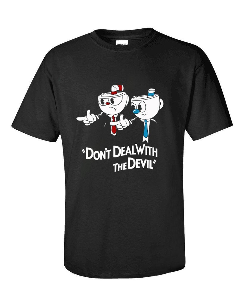 Cup Head Dont Deal With The Devil Black T Shirt Free Ship